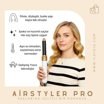 Airstyler 5in1 Pro Hava Üflemeli Saç Şekillendirici ve Kurutma Seti